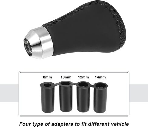 X AUTOHAUX Black Universal 6 Speed Auto Car Gear Lever Shifter Manual Stick Shift Knob PU Leather Black Stitches in Saudi Arabia