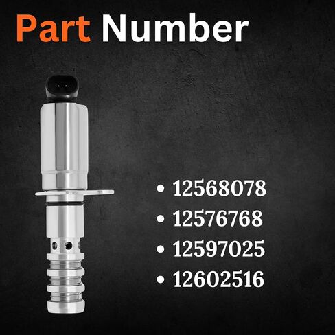 محرك توقيت الصمام المتغير (VVT) الملف اللولبي متوافق مع بويك رينييه جي إم سي كانيون هامر H3 ايسوزو اسيندر i-280 i-290 ساب 9-7x استبدال 12568078 8125680780 in Saudi Arabia