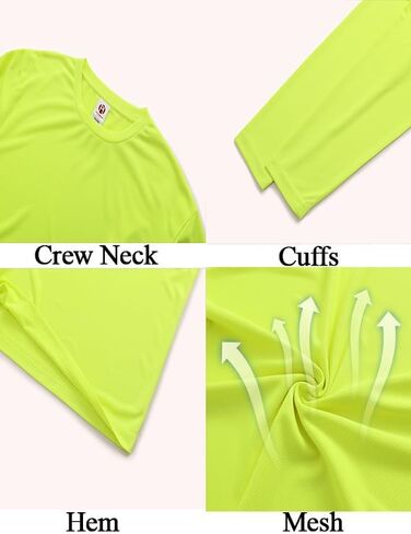 Men's Long Sleeve T-Shirt Crew Neck Quick-Dry Lightweight Moisture Wicking Shirt Workout Athletic Sun Protection Tee in Saudi Arabia