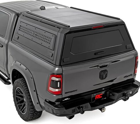 غطاء سرير شاحنة Rough Country لسرير Ram 1500 (2019-2025) مقاس 5'7 بوصات - غطاء معياري مقاوم للطقس مع أبواب Gullwing قابلة للقفل، وإضاءة LED، ولوحات مولي، بتصنيف 750 رطل in Saudi Arabia