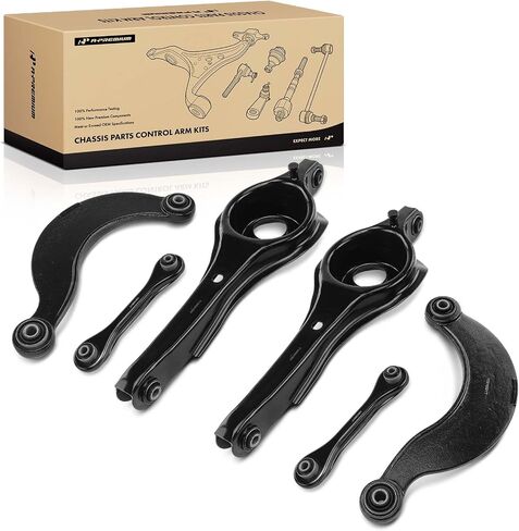 A-Premium Set of 6, Rear Forward Lower Trailing Arm, Rearward Lower & Upper Control Arm, Compatible with Ford Focus 2000-2011, Volvo C30 2007-2013, S40 2004-2011, V50 2005-2011, FWD Only in Saudi Arabia