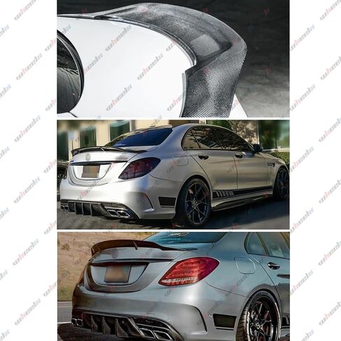 Real Carbon Fiber Rear Spoiler Compatible with 2015-2021 Benz W205, R Style Duckbill Trunk High Kick Tail Deck Lid Splitter Wing Lip fits for C63 C180 C200 C250 C300 C350 C400 C450 C43 AMG in Saudi Arabia