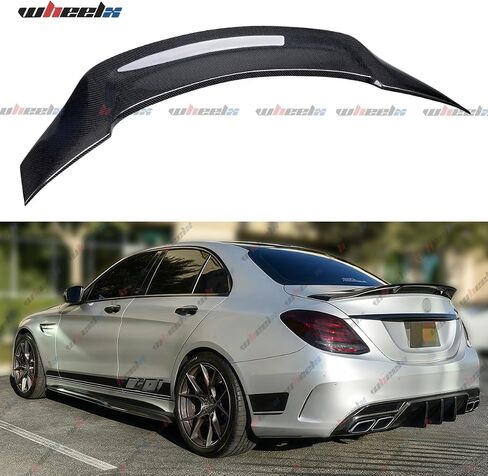 Real Carbon Fiber Rear Spoiler Compatible with 2015-2021 Benz W205, R Style Duckbill Trunk High Kick Tail Deck Lid Splitter Wing Lip fits for C63 C180 C200 C250 C300 C350 C400 C450 C43 AMG in Saudi Arabia