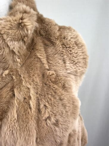 LVCOMEFF Women Real Rex Rabbit Fur Vest Furry Fluffy Classic With High Collar Sleeveless Outwear Top in Kuwait