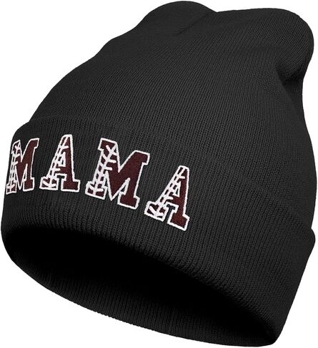 ماما قبعة صغيرة مطرزة هدايا عيد الأم للأم أمي ماما لينة قابل للغسل الشتاء متماسكة مكبل قبعة in Kuwait