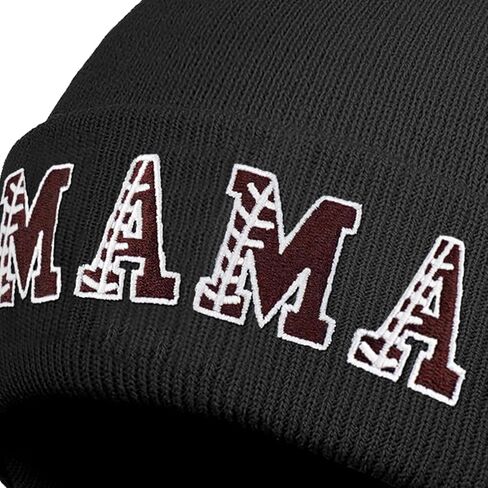 ماما قبعة صغيرة مطرزة هدايا عيد الأم للأم أمي ماما لينة قابل للغسل الشتاء متماسكة مكبل قبعة in Kuwait