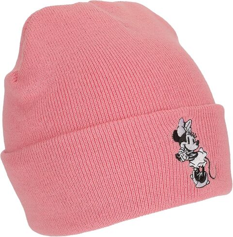 Minnie Mouse Embroidred Black & White Character On Pink Cuff Beanie in Saudi Arabia