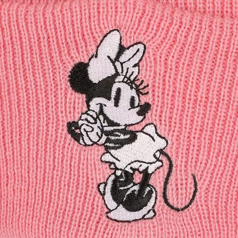 Minnie Mouse Embroidred Black & White Character On Pink Cuff Beanie in Saudi Arabia