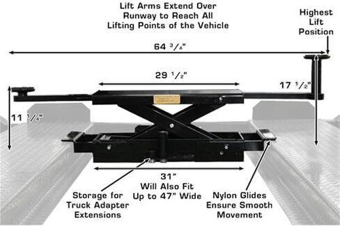 Atlas RJ-35 Sliding Hydraulic Center Jack 3500 Lbs. Capacity and Truck Adapters in Saudi Arabia