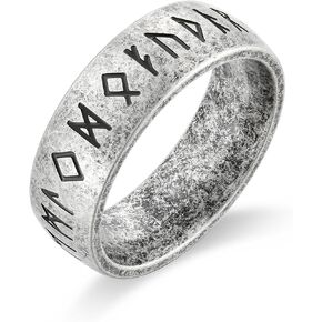Vintage Viking Rune Ring for Men, Stainless Steel Norse Amulet Rings, Size 7-12 in Kuwait