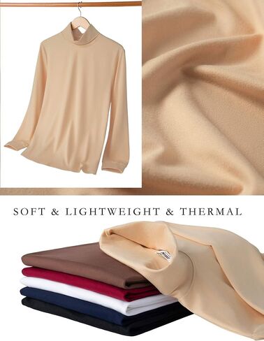 COOFANDY Men's Turtleneck T Shirt Long Sleeve Pullover Sweater Slim Fit Lightweight Thermal Undershirt Tops in Saudi Arabia