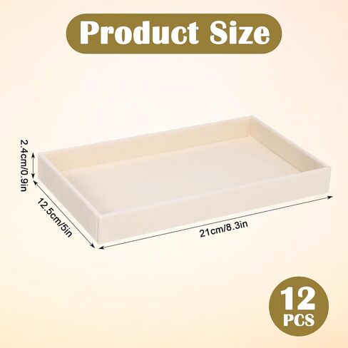 12 Pack Velvet Jewelry Trays,Stackable Jewelry Drawers 8.3x5x1inches Storage Trays for Display Beads Bracelets Necklaces Ring Earrings (Beige) in Saudi Arabia