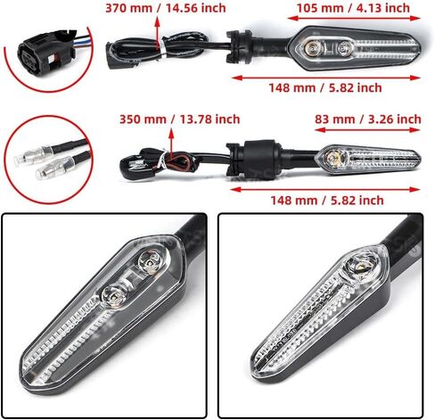 Turn Signal Light 350mm & 370mm Front Rear LED Turn Signal Light for Y&AMAHA for YZF-R7 2021 2022 2023 Motorcycle Indicators Lamp Accessories in Saudi Arabia
