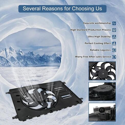 مجموعة مروحة تبريد رادياتير المحرك TOPAZ LR026078 متوافقة مع 2008-2014 Land Rover LR2 in Saudi Arabia