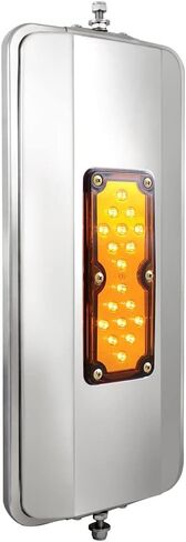 United Pacific 86501B 7" x 16" 18LED Stainless Steel West Coast Mirror, 304 Grade, Universal Fitment, 12V LED, 5/16" Studs – Heated – ONE Mirror in Saudi Arabia
