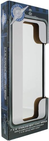 United Pacific 86501B 7" x 16" 18LED Stainless Steel West Coast Mirror, 304 Grade, Universal Fitment, 12V LED, 5/16" Studs – Heated – ONE Mirror in Saudi Arabia