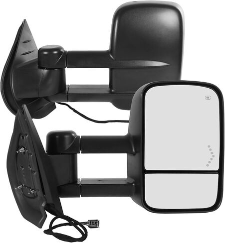 JDMSPEED Pair Tow Mirror Compatible with 2007-2014 Chevy Silverado GMC Sierra 1500 2500HD 3500HD with Power Heated Puddle Light Led Signal Manual Folding Power Adjustable Glass Dual Glass in Saudi Arabia