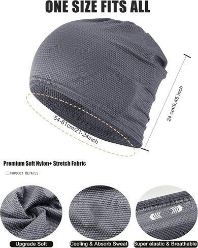 Cooling Skull Caps for Men Women-Thin Breathable Mesh Beanie for Running Skull Cap for Cycling Gym & Outdoor Sports in Saudi Arabia