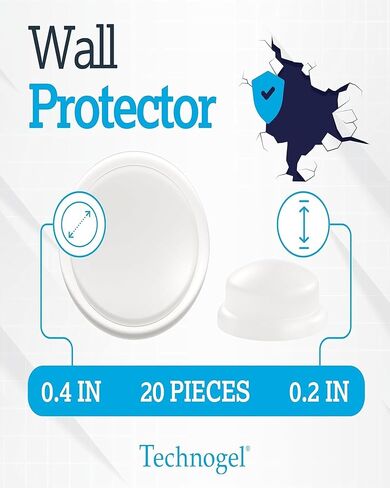 Technogel Protector Medium - 4 PCs Pack, Transparent Peel-and-Stick Surface Protectors, 2" Diameter, 0.25" High- Durable, Shock Absorbing, Reusable, Noise Damping (Medium), Door Bumpers in Kuwait