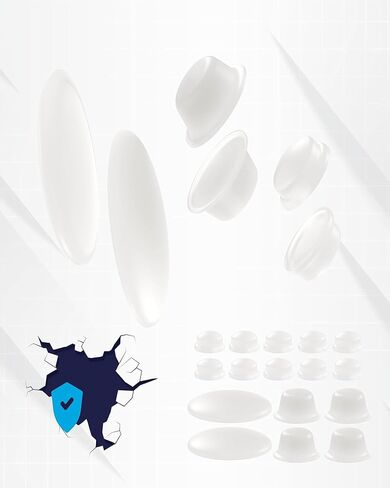 Technogel Protector Medium - 4 PCs Pack, Transparent Peel-and-Stick Surface Protectors, 2" Diameter, 0.25" High- Durable, Shock Absorbing, Reusable, Noise Damping (Medium), Door Bumpers in Kuwait