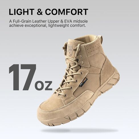 FREE SOLDIER Waterproof Hiking Work Boots Men's Tactical Boots 6 Inches Lightweight Military Boots Breathable Desert Boots(Tan 7.5) in Kuwait