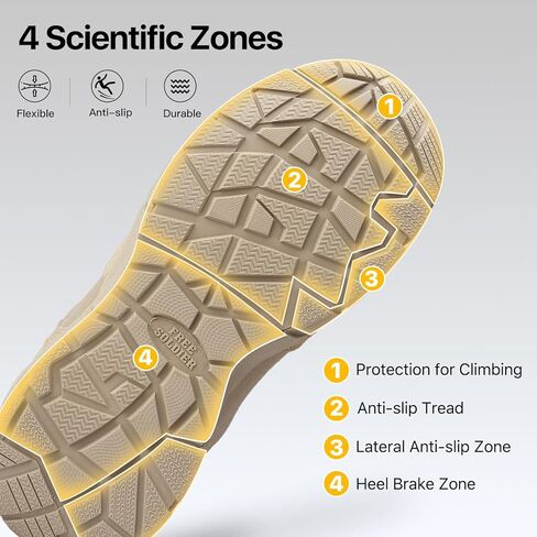 FREE SOLDIER Waterproof Hiking Work Boots Men's Tactical Boots 6 Inches Lightweight Military Boots Breathable Desert Boots(Tan 7.5) in Kuwait