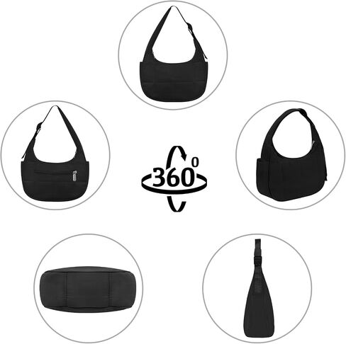 LJCZKA Small Puffer Crescent Shoulder Bag for Women Nylon Quilted Underarm Purses Puffy Handbags with Adjustable Strap in Saudi Arabia