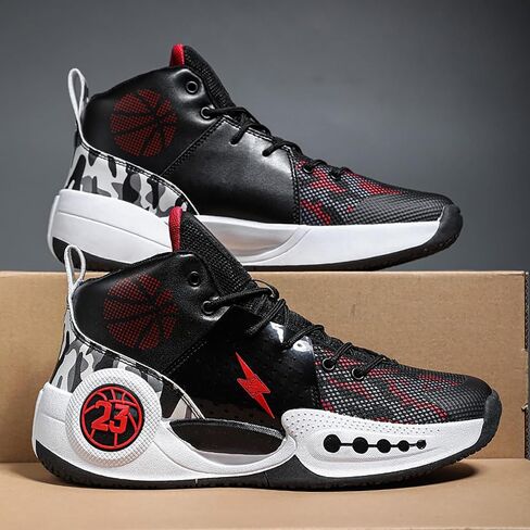 Kids Basketball Shoes Boys Girls High Top Sneakers Comfy Breathable Outdoor Cushioning Athletic Shoes for Training Running in Kuwait