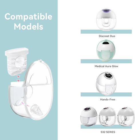 أجزاء مضخة الثدي لـ Lansinoh سرية الثنائي/nuliie/motif aura glow s32 مضخة الثدي القابلة للارتداء ، بما في ذلك صمامات Duckbill 8pcs و 4pcs الحجاب الحاجز السيليكون in Kuwait