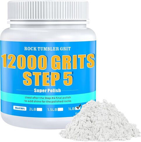 Rock Tumbler 8000-Grit Aluminum Oxide Polishing Grits, Step 5 & Final Step Polishing Refill, High-Performance for Extra Shiny Rocks, Suitable for All Types of Stones in Saudi Arabia