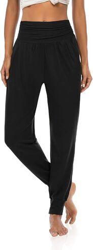 Womens Yoga Sweatpants Workout Joggers Pants Loose Comfy Harem Lounge Pants with Pockets in Saudi Arabia