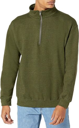 Gildan mens Fleece Quarter-Zip Cadet Collar Sweatshirt, Style G18800, Blackberry, Large in Saudi Arabia