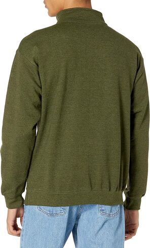 Gildan mens Fleece Quarter-Zip Cadet Collar Sweatshirt, Style G18800, Blackberry, Large in Saudi Arabia