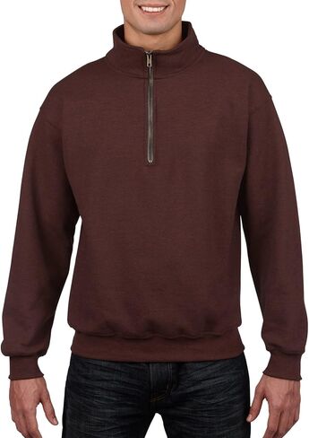 Gildan mens Fleece Quarter-Zip Cadet Collar Sweatshirt, Style G18800, Blackberry, Large in Saudi Arabia