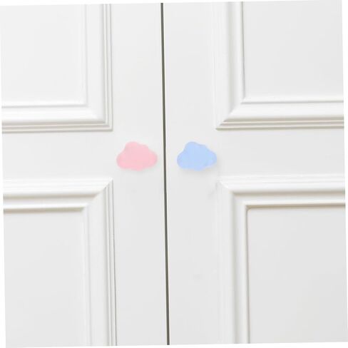 Cabilock 4pcs Cloud Shaped Ceramic Drawer Pulls for Boy Girl Furniture Easy Installation Boy Girl-Friendly Design Pink and Light Blue for Dresser and Cabinet Upgrades in Saudi Arabia
