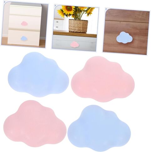 Cabilock 4pcs Cloud Shaped Ceramic Drawer Pulls for Boy Girl Furniture Easy Installation Boy Girl-Friendly Design Pink and Light Blue for Dresser and Cabinet Upgrades in Saudi Arabia