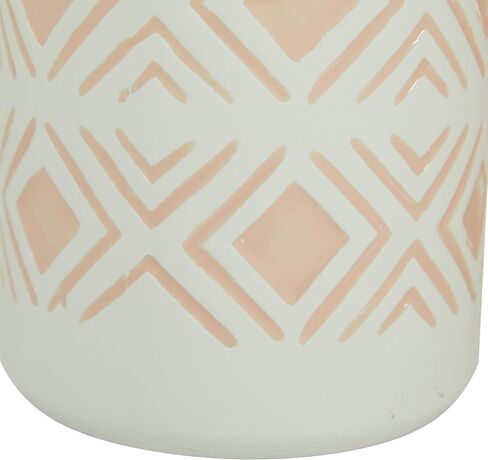 Deco 79 Ceramic Decorative Vase Centerpiece Vases with Diamond Patterns, Set of 2 Flower Vases for Home Decoration 10", 7"H, White in Saudi Arabia