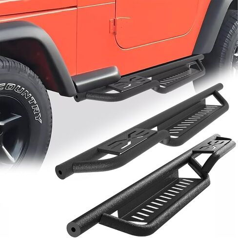 Steel Side Step Nerf Bars Fit for Je*p Wrangler YJ/TJ 2 Door 1987-2006 in Saudi Arabia