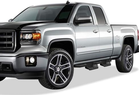 APS Drop Steps Running Boards Compatible with Chevy Silverado GMC Sierra 2007-2018 Double Cab Extended Cab & 2500 HD 2019 (Exclude 07 Classic)(Include 19 1500 LD) | Stainless Steel Steps | Anti-Slip in Saudi Arabia
