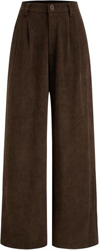 CIDER Womens Wide Leg Corduroy Pants Middle Waist Casual Stylish Trousers in Saudi Arabia