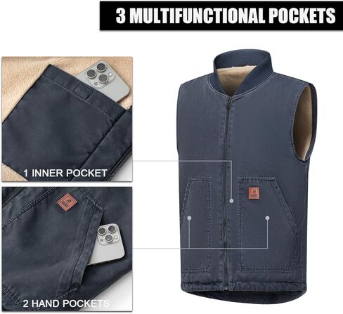 سترة رجالية من القماش الكتاني من Msmsse ملابس خارجية بدون أكمام مع جيوب in Kuwait