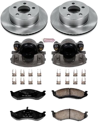Power Stop Brake Kit For Jeep Cherokee, Wrangler XJ - Autospecialty Front Replacement Brake Kit-OE Brake Rotors & Ceramic Brake Pads, KCOE2152 in Saudi Arabia
