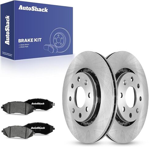 AutoShack Front Brake Rotors Ceramic Brake Pads | Replacement for Pontiac G3 Wave5 Chevrolet Spark EV 2004-2011 Aveo 2006-2011 Aveo5 2013-2015 Spark 2004-2009 Suzuki Swift+ FWD | 6-PC Brake Kit in Saudi Arabia