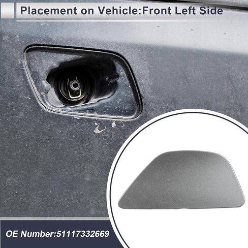 Front Left Side Bumper Headlight Washer Nozzle Cover Cap for BMW 535i GT Strong Durable Bumper Trim Nozzle Cover No.51117332669 Unpainted 1 Pcs in Saudi Arabia