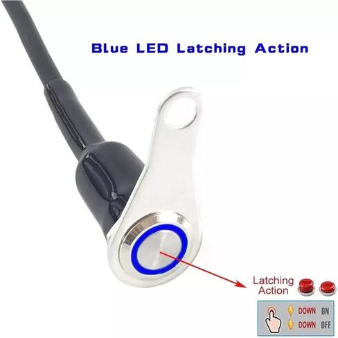 الفولاذ المقاوم للصدأ LED دراجة نارية مفتاح الإضاءة جبل ON-Off التبديل زر الإغلاق in Kuwait