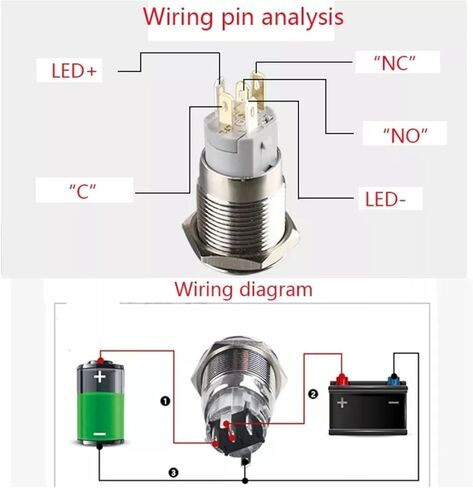 الفولاذ المقاوم للصدأ LED دراجة نارية مفتاح الإضاءة جبل ON-Off التبديل زر الإغلاق in Kuwait