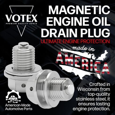 Magnetic Oil Drain Plug fits Yamaha MT-09 (2018-2024) - Made in USA - Stainless Steel - Part Number 90340-14132-00 in Saudi Arabia