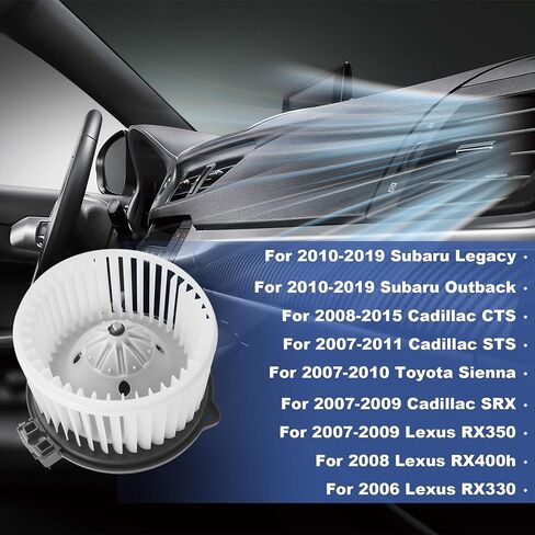 محرك منفاخ سخان PartsFlow مع قفص مروحة لـ 2010-2019 Subaru Legacy/Outback لـ 07-15 كاديلاك STS/CTS لـ 07-10 تويوتا سيينا لـ 07-09 كاديلاك SRX لـ 07-09 لكزس RX350/RX400h/RX330 700228 in Saudi Arabia