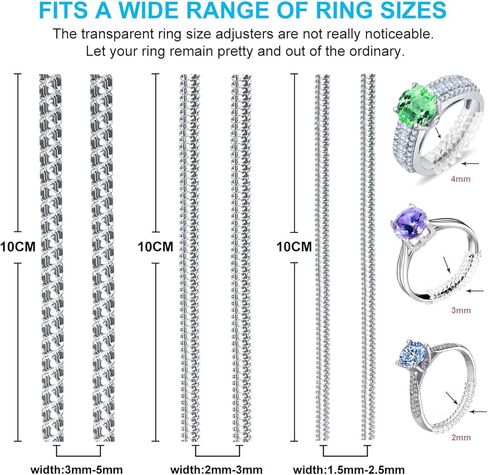 مقاسات الحلقات للحلقات الفضفاضة، واقيات الحلقات للحلقات الفضفاضة تناسب أي حلقات، أداة ضبط حجم الحلقة غير المرئية لا تنزلق ولا تدور (12 قطعة) in Kuwait