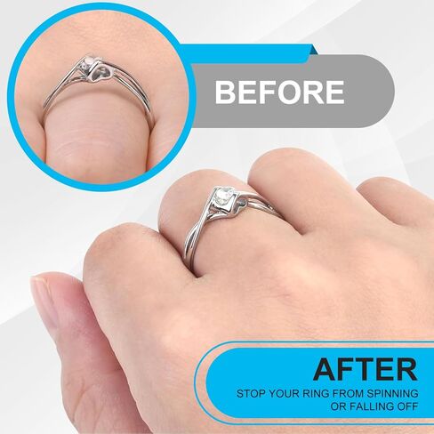 مقاسات الحلقات للحلقات الفضفاضة، واقيات الحلقات للحلقات الفضفاضة تناسب أي حلقات، أداة ضبط حجم الحلقة غير المرئية لا تنزلق ولا تدور (12 قطعة) in Kuwait